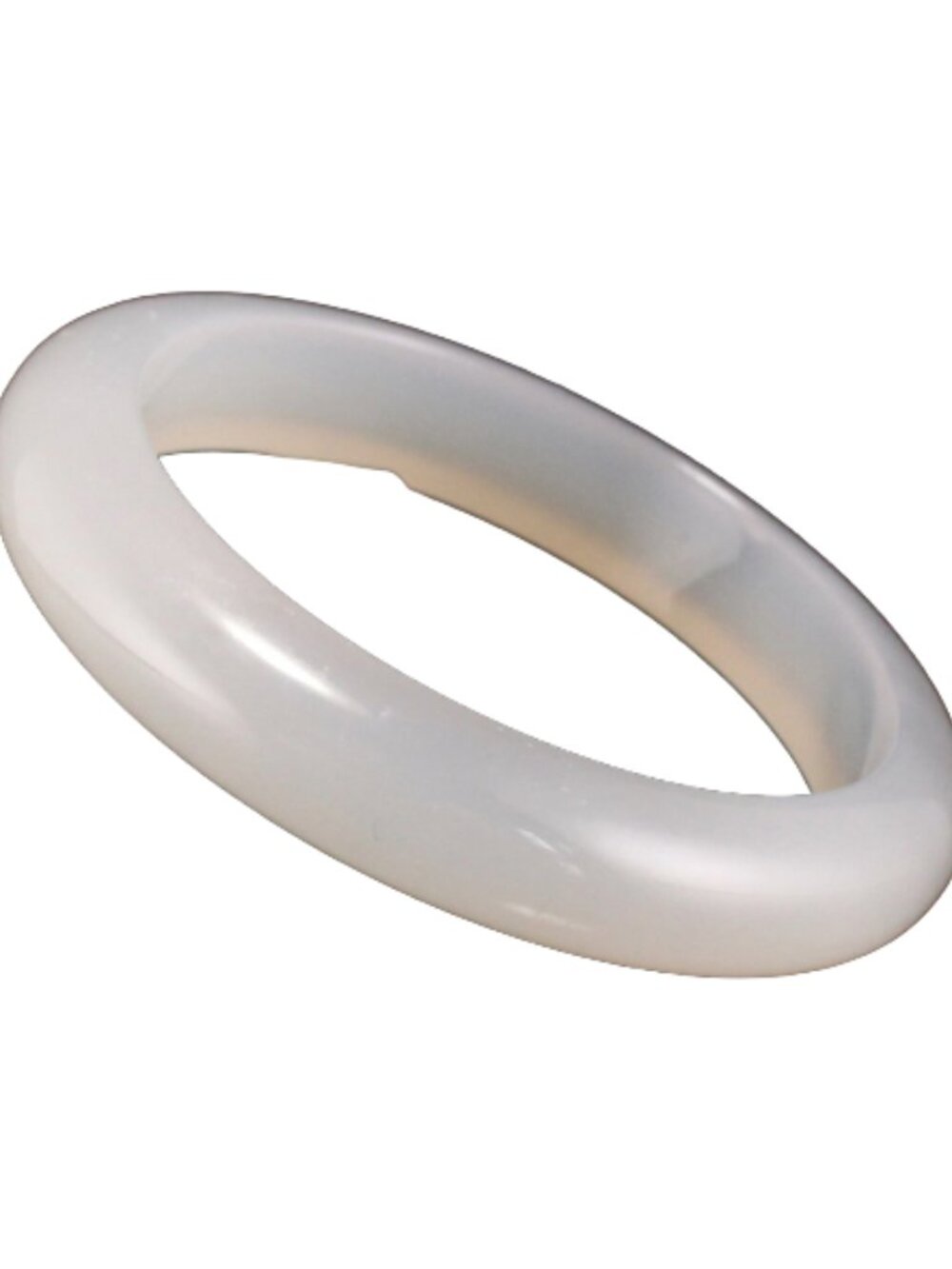 Natural White Agate Bangle 49.2g 60mm ID Icy Chalcedony Stone Bracelet A007